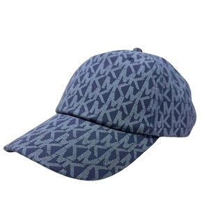 Michael Kors MK Signature Hat Logo Print Cotton Baseball Cap, Navy, One Size